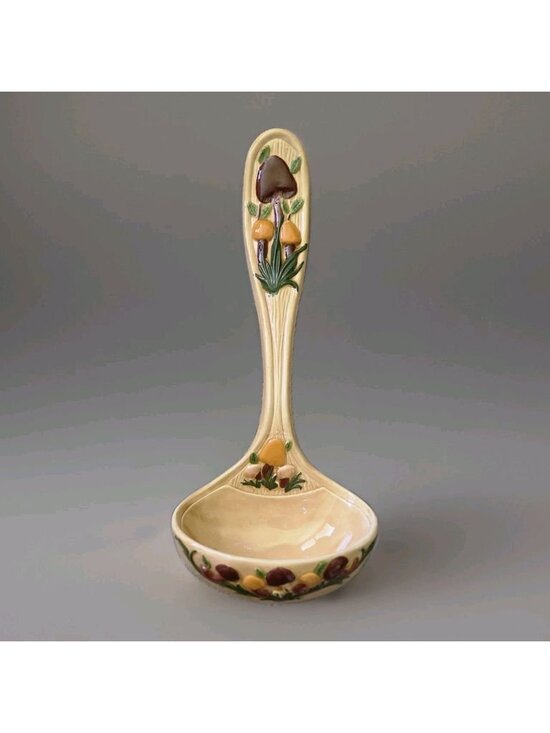 Arnel's Other - Arnel's 1970s Mushroom Ceramic Wall Ladle Cottagecore Kitchen Decor Boho